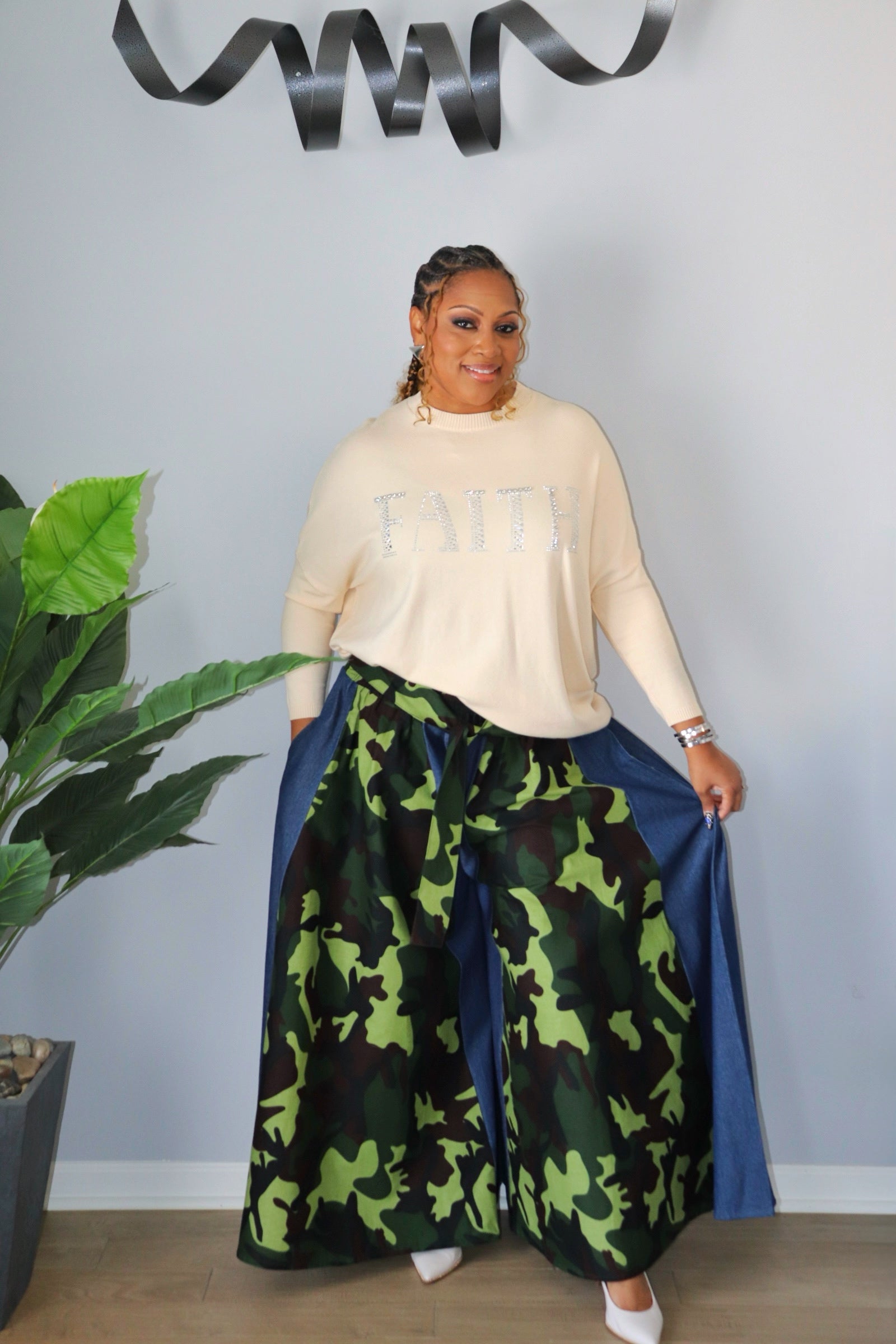Runway Rebel Camo Palazzo Pants