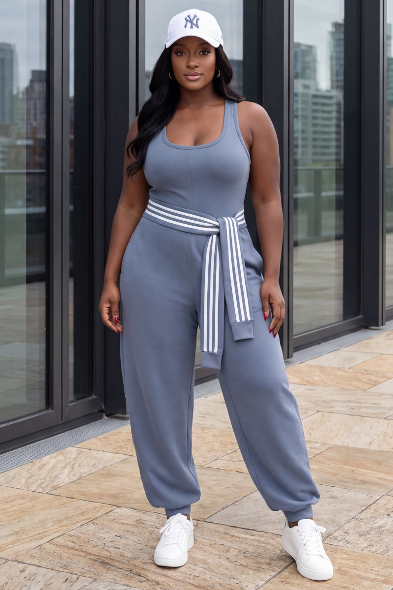 Elevated Essential Jumpsuit - DUSTY BLUE