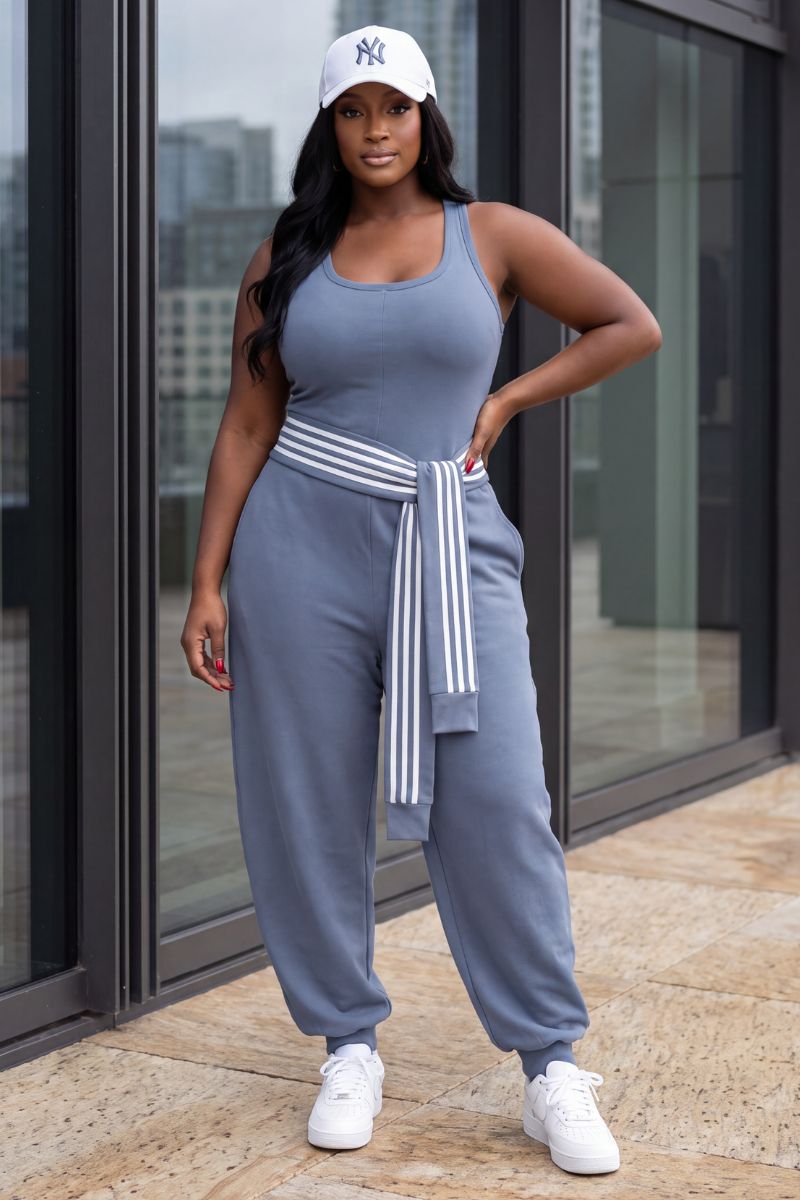 Elevated Essential Jumpsuit - DUSTY BLUE
