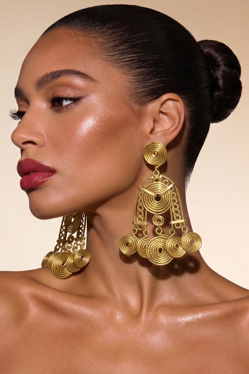 Golden Goddess Statement Earrings