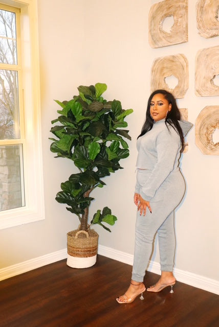 plus size grey set crop hoodie jogger set Adrienne Rebecca Boutique plus size loungewear matching set for curvy women plus size sweatpants set comfy plus fashion plus size two piece outfit soft crop hoodie and joggers size inclusive boutique clothing