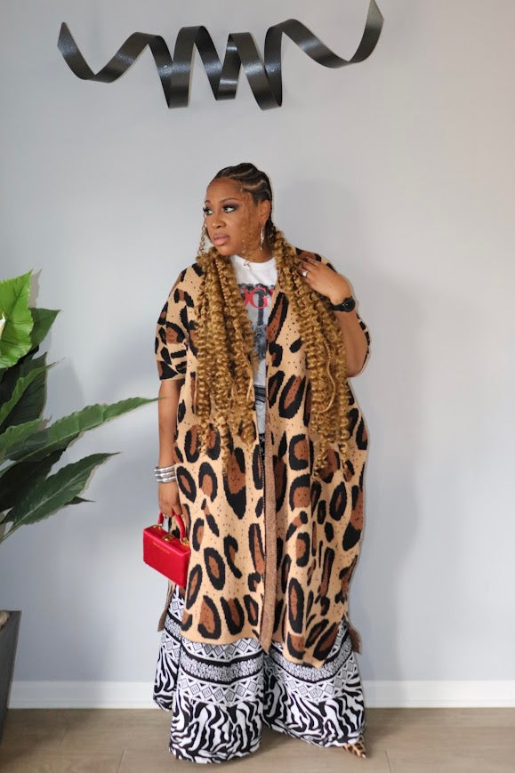 Leopard Statement Duster Cardigan