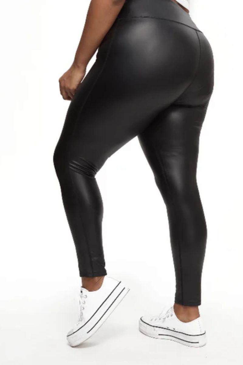 High waist leather leggings