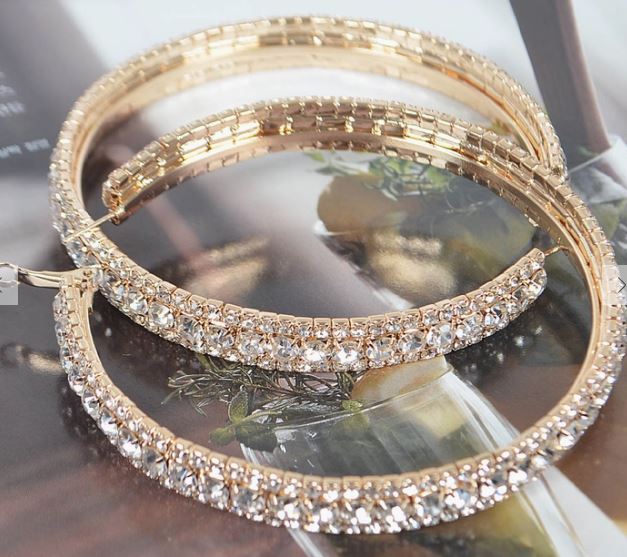 Extra large gold bling hoops