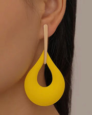 Yellow Teardrop Statement Earrings