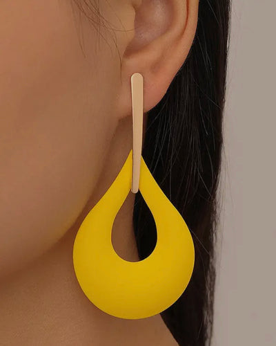 Yellow Teardrop Statement Earrings