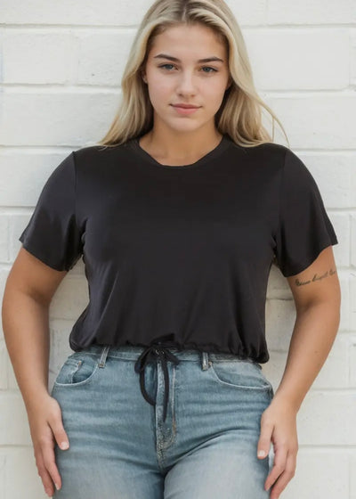 PLUS - Chic Ease Drawstring Tee