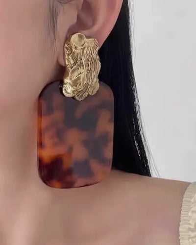 Tortoise Luxe Statement Earrings