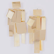 Golden Geometry Drop Earrings