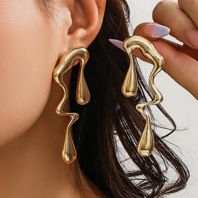 Gold Abstract Flow | Earrings