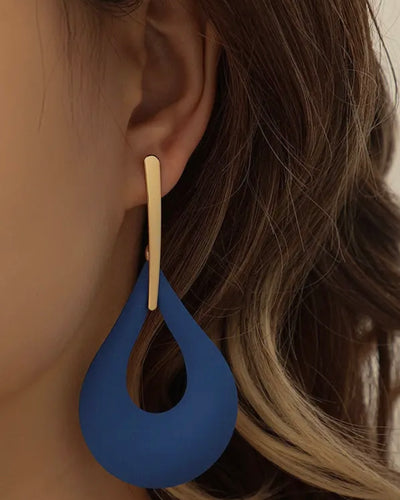 Blue Teardrop Statement Earrings