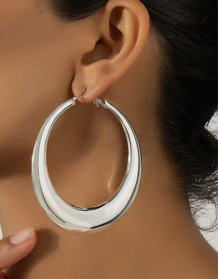 Luxe Eclipse Hoop Earrings - Gold or Silver