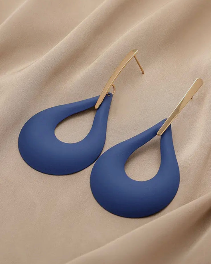 Blue Teardrop Statement Earrings