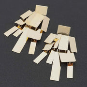 Golden Geometry Drop Earrings