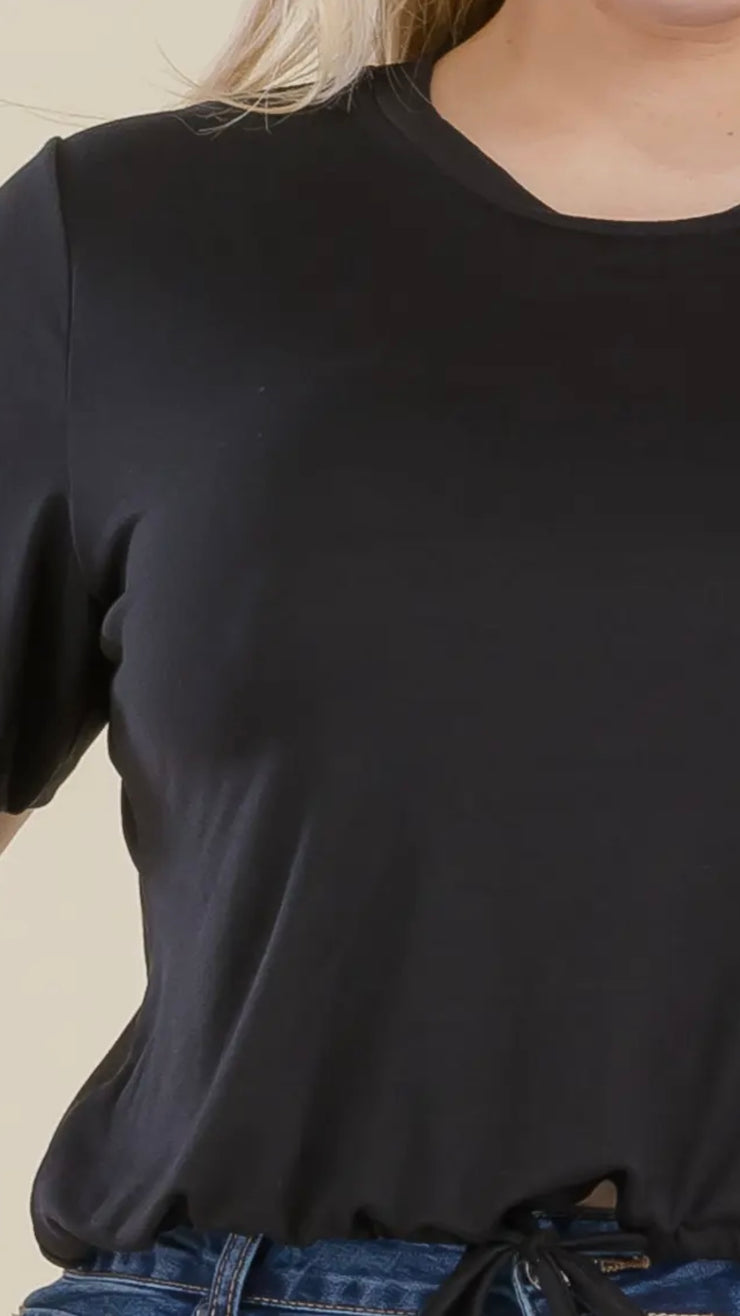 PLUS - Chic Ease Drawstring Tee