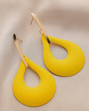 Yellow Teardrop Statement Earrings