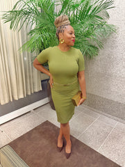 Curve Confidence Midi Dress - Olive