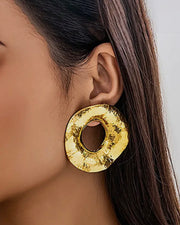 Golden Aura Circle Earrings