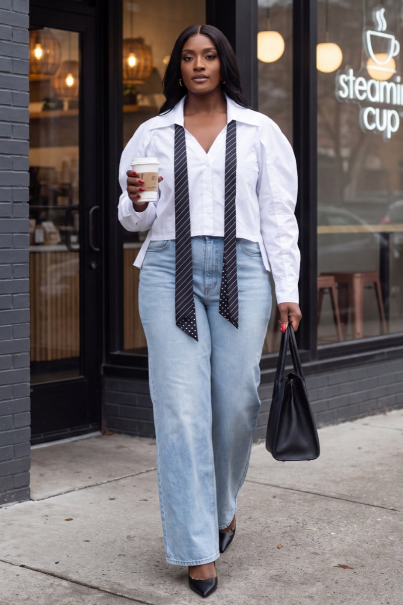 Boss Move Tie Blouse