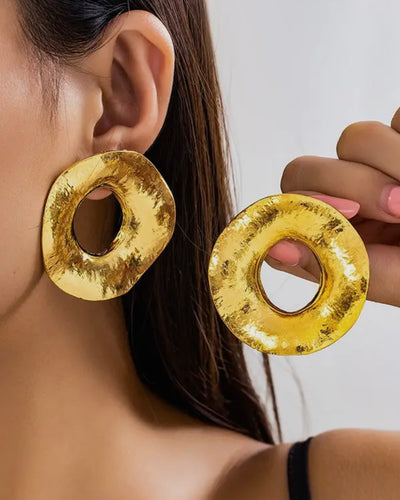 Golden Aura Circle Earrings