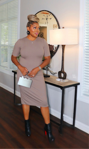 Curve Confidence Midi Dress - Taupe