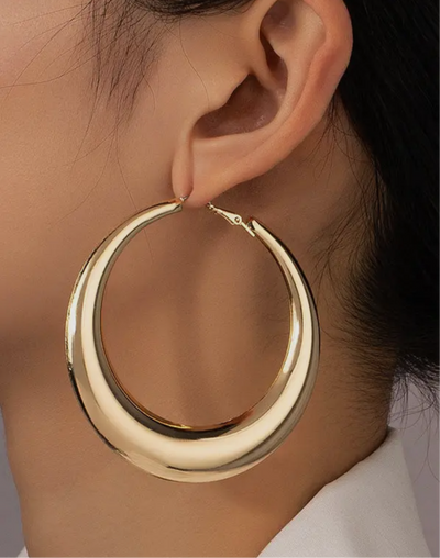 Luxe Eclipse Hoop Earrings - Gold or Silver