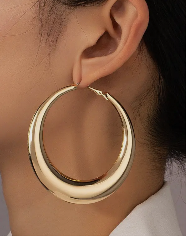 Luxe Eclipse Hoop Earrings - Gold or Silver