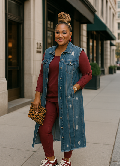 2 Piece Round Neck Leggings Set - CABERNET