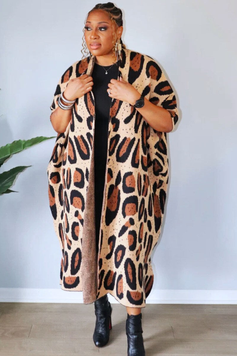 Leopard Statement Duster Cardigan