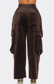 Quiet Luxury Velour Cargo Pants