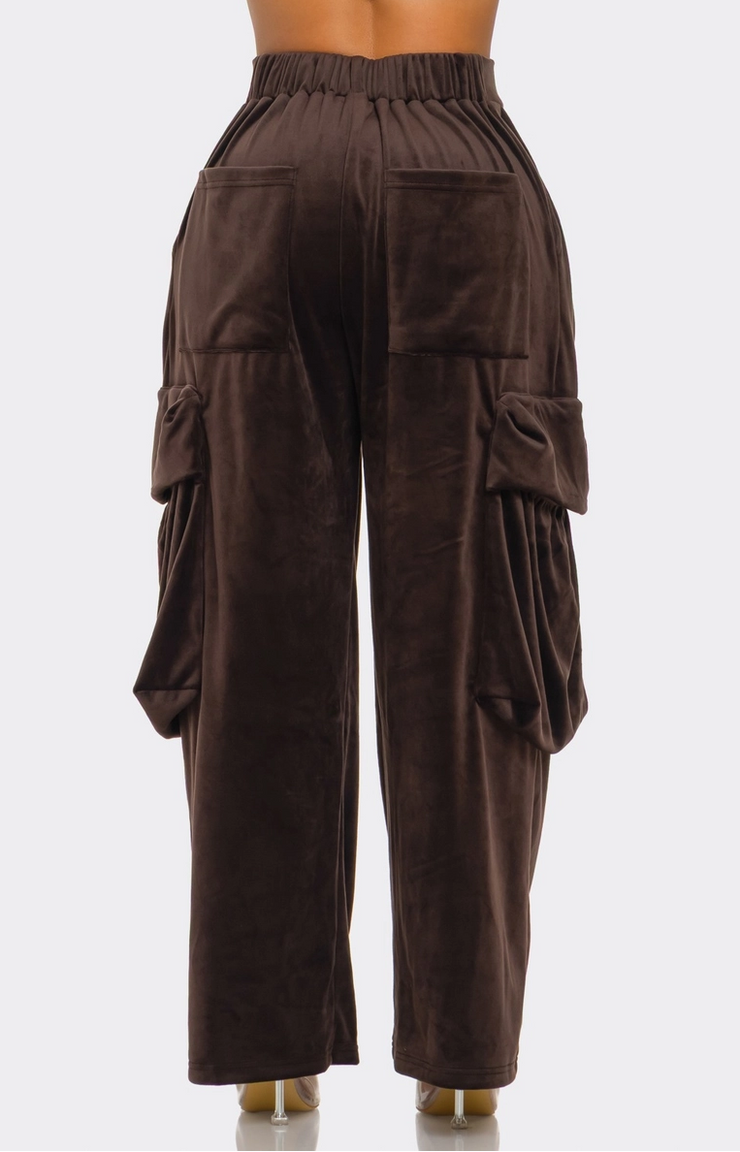 Quiet Luxury Velour Cargo Pants