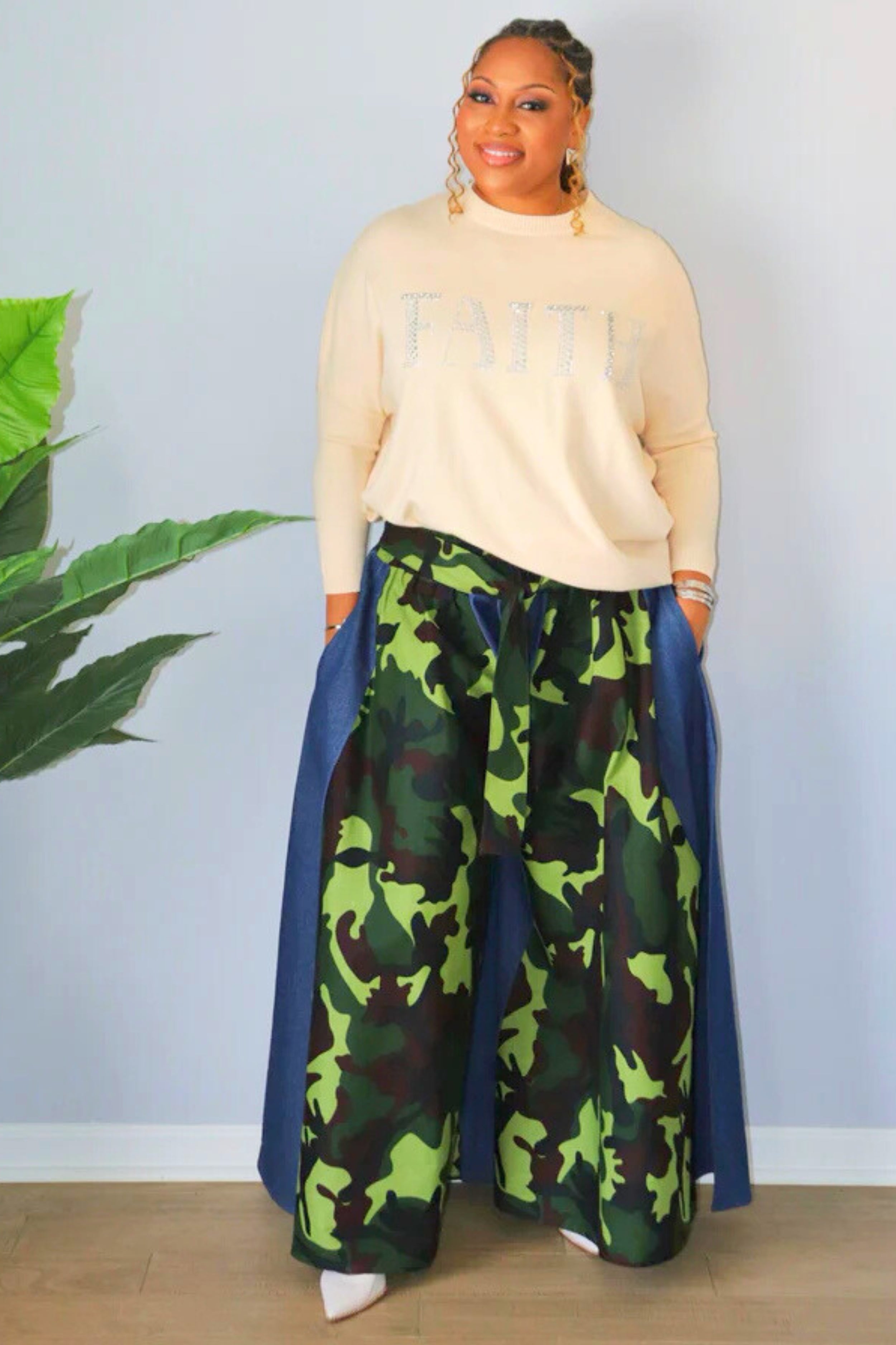 Runway Rebel Camo Palazzo Pants