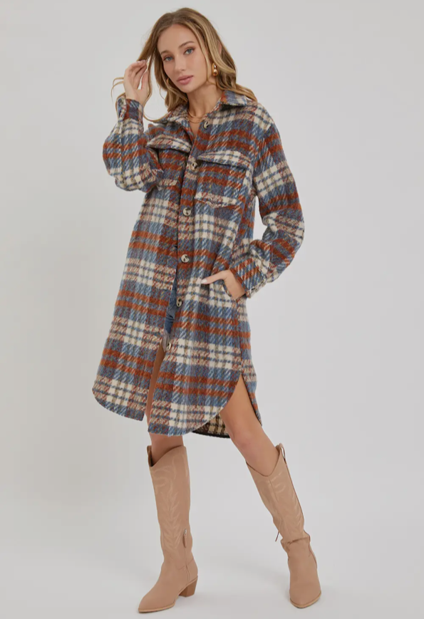 Rust & Stone Plaid Shacket