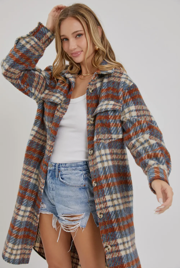 Rust & Stone Plaid Shacket