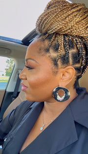 Silver Aura Circle Earrings