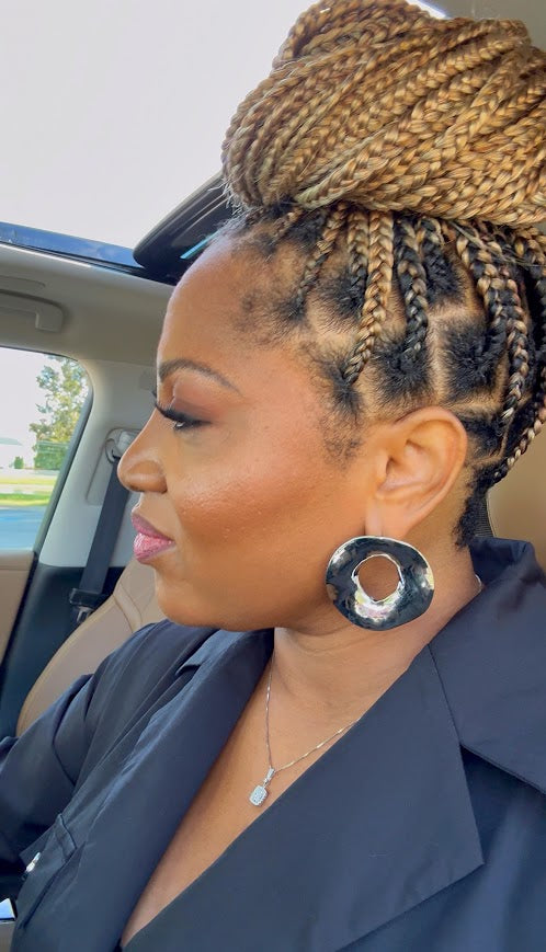 Silver Aura Circle Earrings