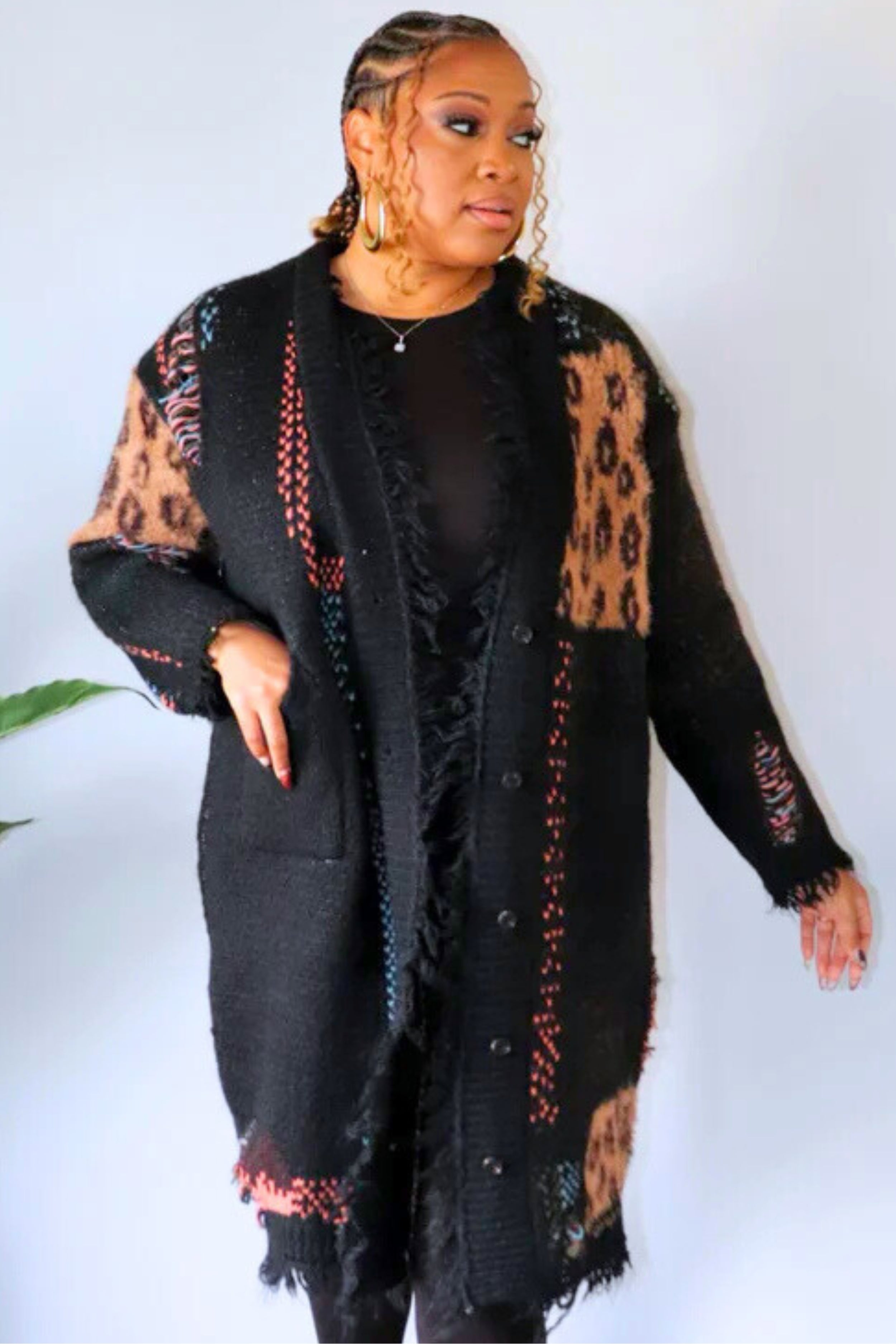 Wild Threads Distressed Cardigan