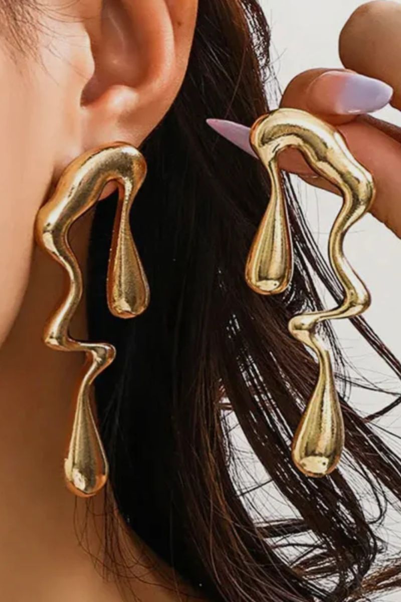 Gold Abstract Flow | Earrings