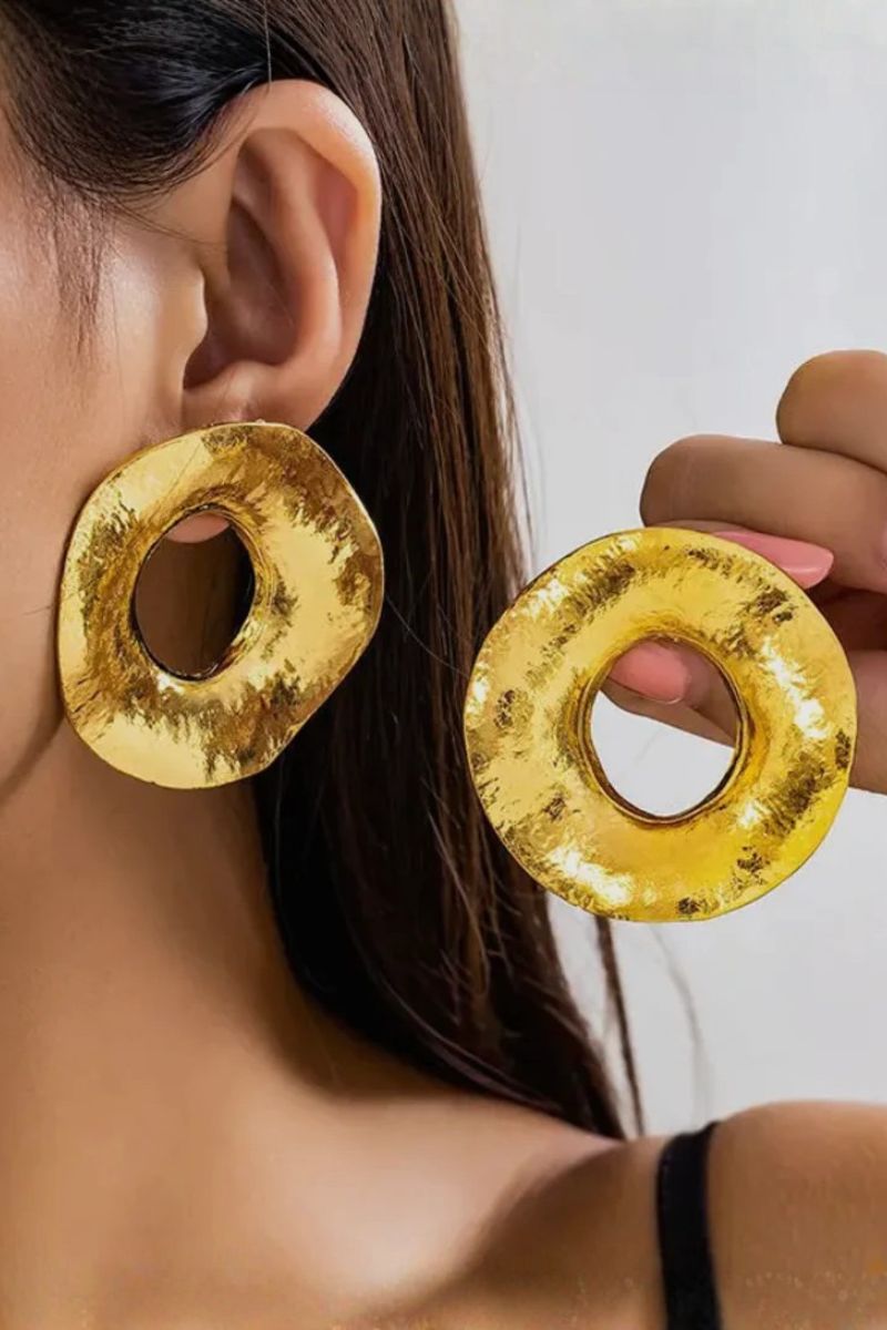 Golden Aura Circle Earrings