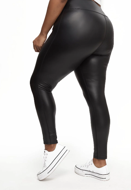 PLUS SIZE high waist leather leggings