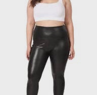 PLUS size high waist leather leggings