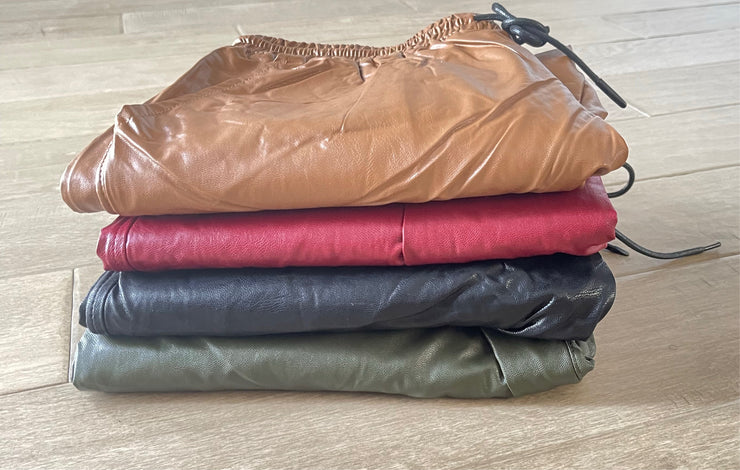 leather joggers - 4 colors